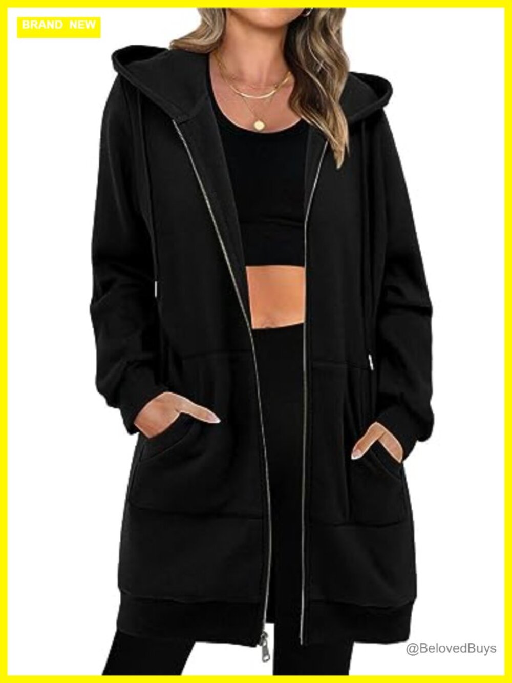 Oversized Fleece Zip Up Hoodie Long Sleeve Sweatshirt with Pockets